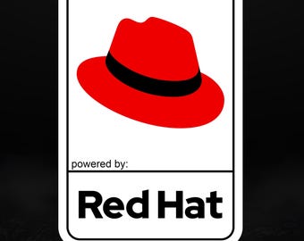 Red Hat 搭載 – システム管理者、DevOps、Linux プロフェッショナル向け光沢ビニールステッカー