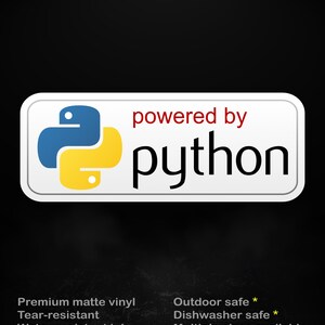 Powered by Python Sticker | Matte Vinyl Decal