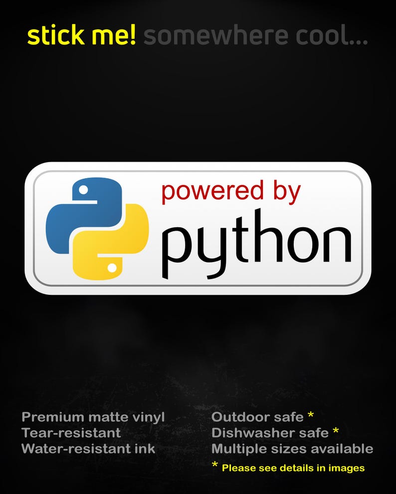 Powered by Python Sticker | Matte Vinyl Decal image 1
