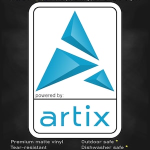 Powered by Artix Linux Sticker, Laptop Decal