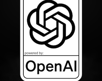 Powered by OpenAI – Artificial Intelligence Vinyl Sticker for Developers & Tech Enthusiasts