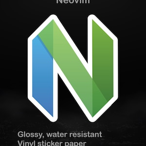 Autocollant Neovim | Logo Vim moderne | Cadeau développeur | Sticker geek open source, 5 tailles
