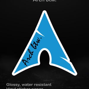 Arche d'ailleurs. Sticker Linux minimaliste | Décalcomanie en vinyle brillant pour ordinateur portable, 5 tailles