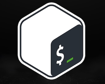 Bash Aufkleber | Geschenk für Systemverwalter und Entwickler | Open-Quell-Laptop-Aufkleber | Kommandozeilen Kunst, 5 Größen
