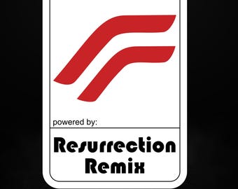 Pegatina Resurrection Remix – Vinilo adhesivo Powered by RR OS – Pegatina para portátil o teléfono