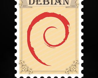 Vintage Debian Stamp Sticker – Retro Linux Decal (EST. 1993)