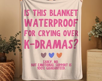 Funny Kdrama Blanket Gift, Sherpa Fleece Throw for Kdrama Lover, Korean Drama Watching Blanket, Cozy Gift for Her, Unique Kdrama Home Decor