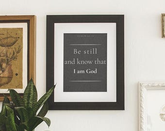 Psalm 46:10 Christian Wall Art pack - Modern | Prayer Room Scripture Prints | Be Still and Know Wall Decor | Instant Digital Download