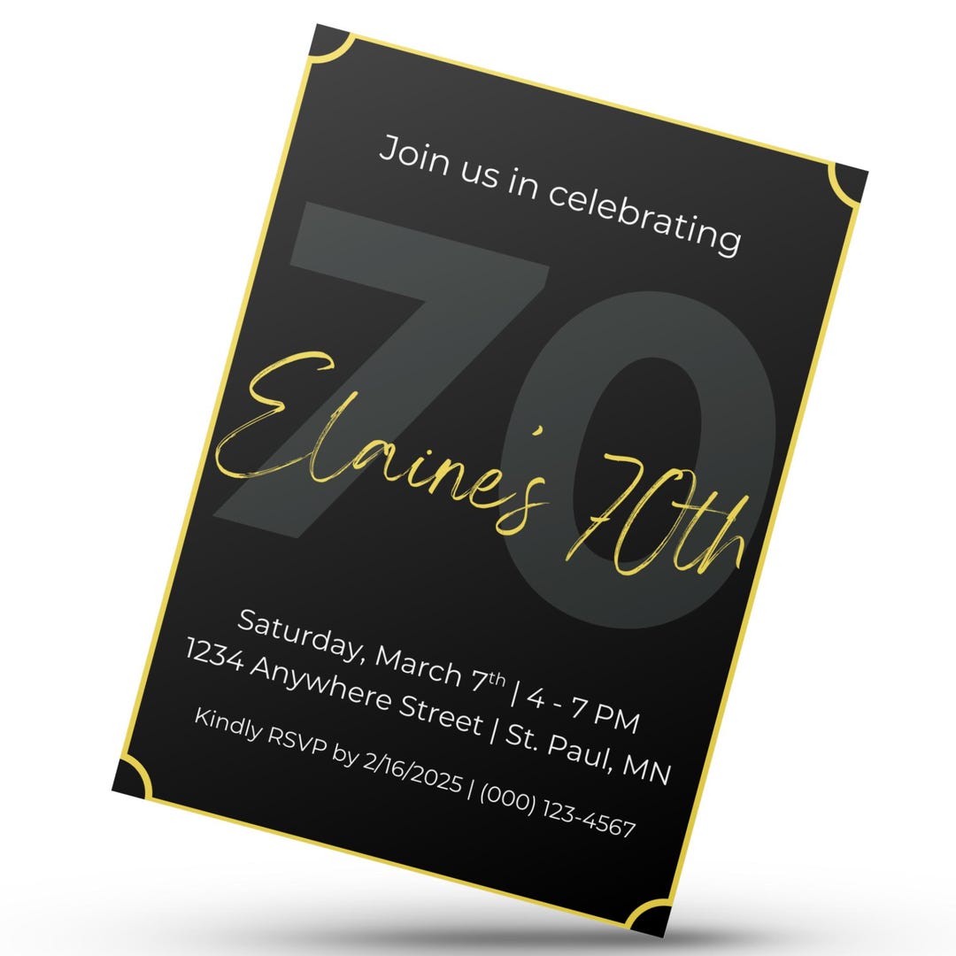 Milestone Birthday Invitation Any Age, Minimal Birthday Invite ...