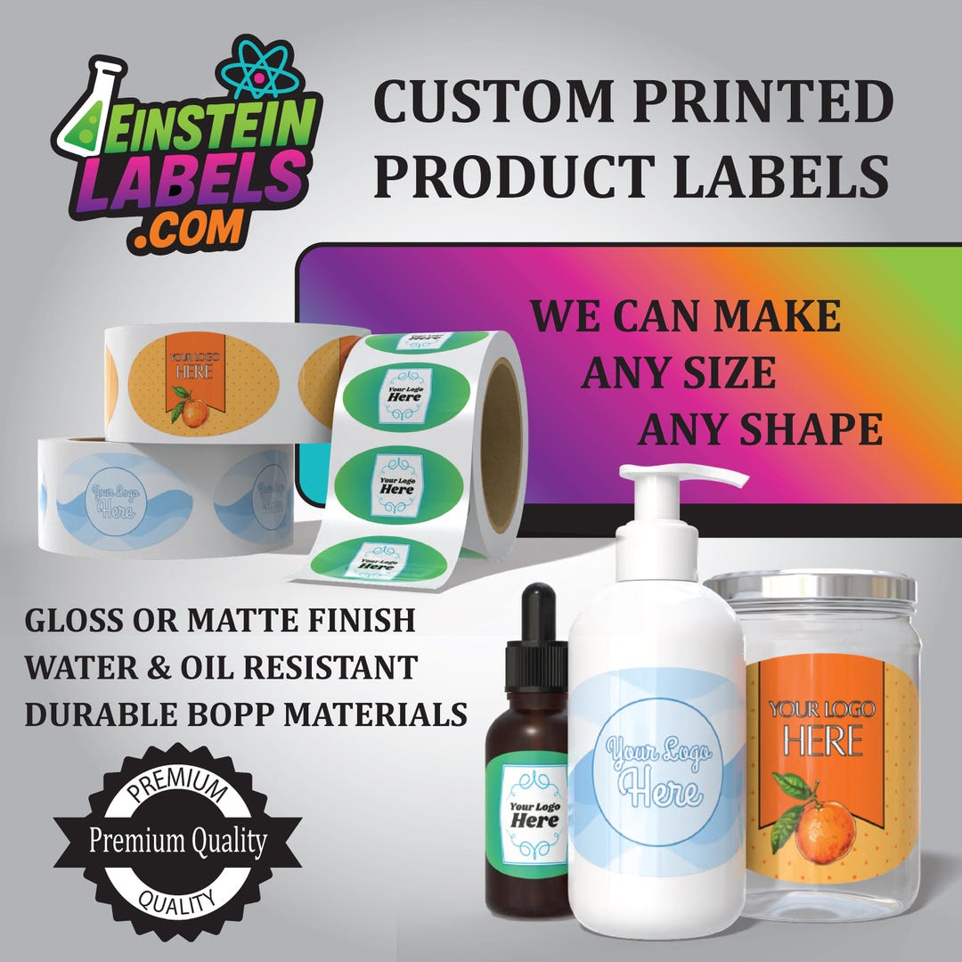 Oval Label Stickers Custom Printed Waterproof Product Gloss or Matte - Etsy