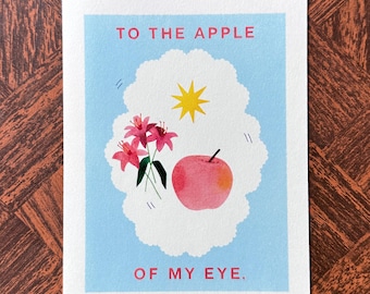 To The Apple of My Eye | Illustrated Greeting Card