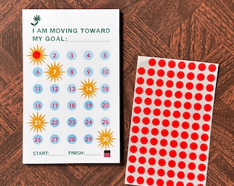 30-Day Goal Tracker Notepad with Stickers