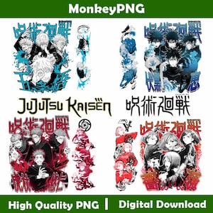 Jujutsu Kaisen PNG File, Sweatshirt Sleeve print, Gojo Idatori Megumi Nobara PNG, Anime Digital Download