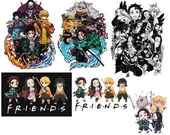 Anime Demon Slayer PNG File, T-shirt Sweatshirt Hoodie print, Tanjro Nezuko Zenitsu Inosuke Design PNG, Anime Digital Download