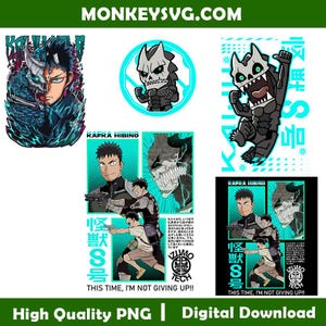 Kaiju No.8 Anime SVG PNG File, Kafka Hibino Anime Kaiju No.8 PNG File, Sweatshirt Sleeve print, Anime Digital Download