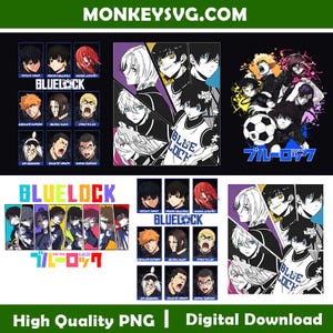 Blue Lock Anime Design Bundle SVG PNG, Sport Anime Merch Png, Handsome Boy Anime Shirt Png, File Digital Download, Tranperant Background