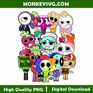 File PNG del pacchetto di giochi Dandy's World, file SVG del gioco Roblox, file PNG del design di Mobile Gane, download digitale di anime