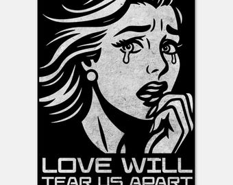L'amour va nous déchirer affiche impression Pop Art rétro 11 x 14