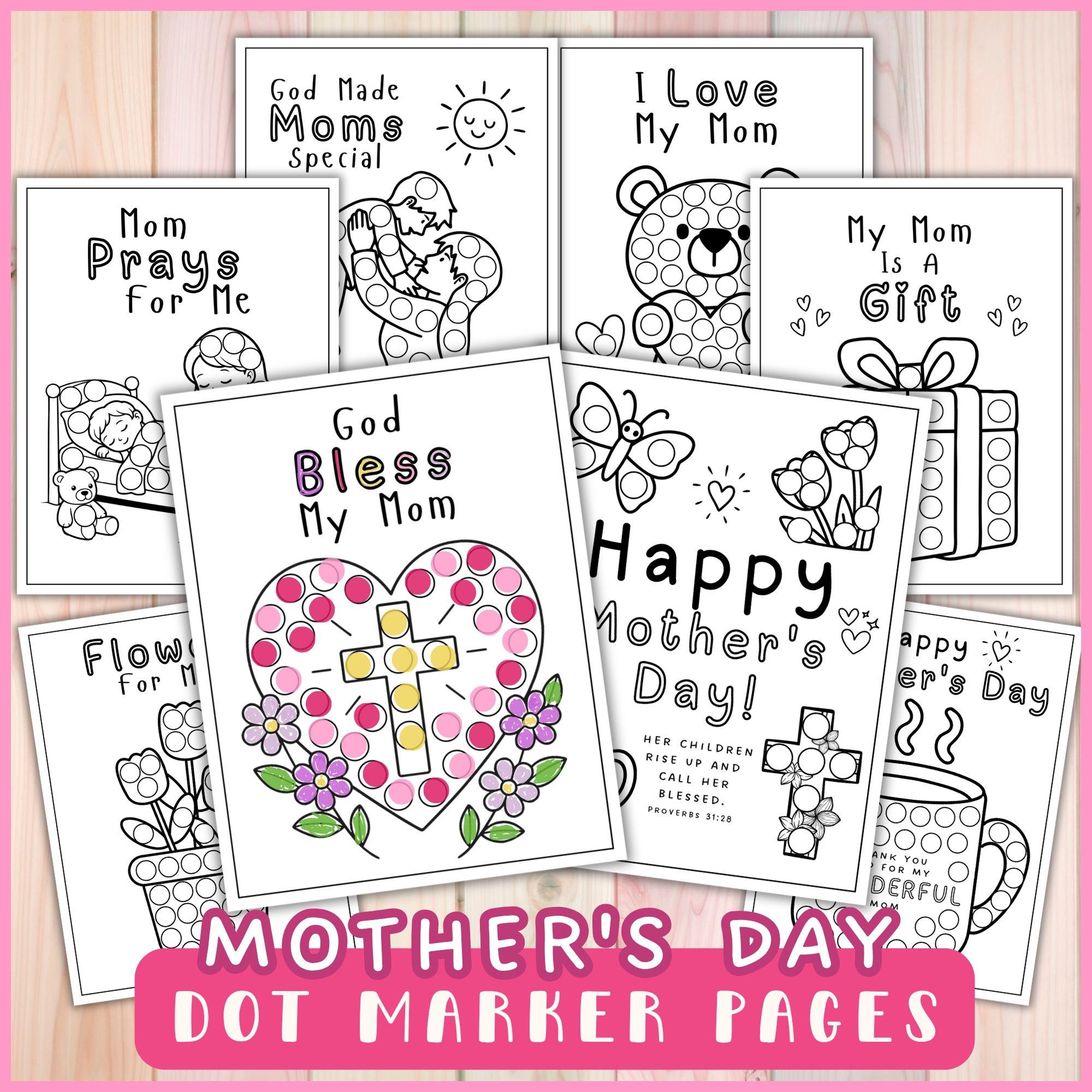 Christian Mother's Day Dot Marker Pages - Printable Church…