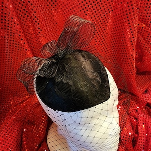 Black Cocktail Hat,  formal hat, black fascinator, evening hat, wedding hat, women&#39;s hat