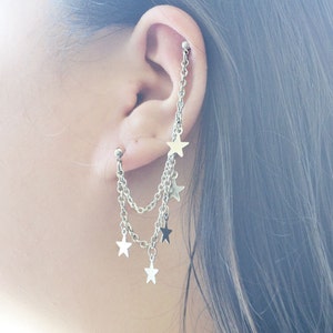 Dangling Star Double Pierce Cartilage Earring