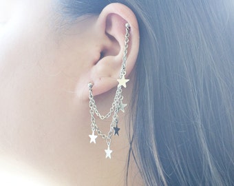 Dangling Star Double Pierce Cartilage Earring
