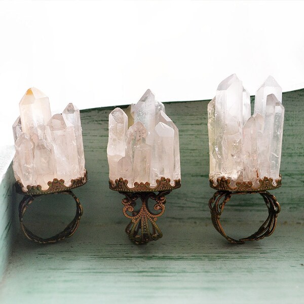 Quartz Crystal Geolith Ring