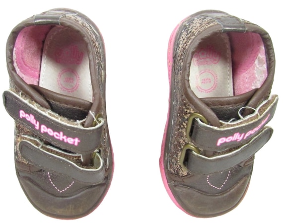 Polly Pocket Vintage Brown Leather Athletic Shoes (Sneakers) Rare (46334)