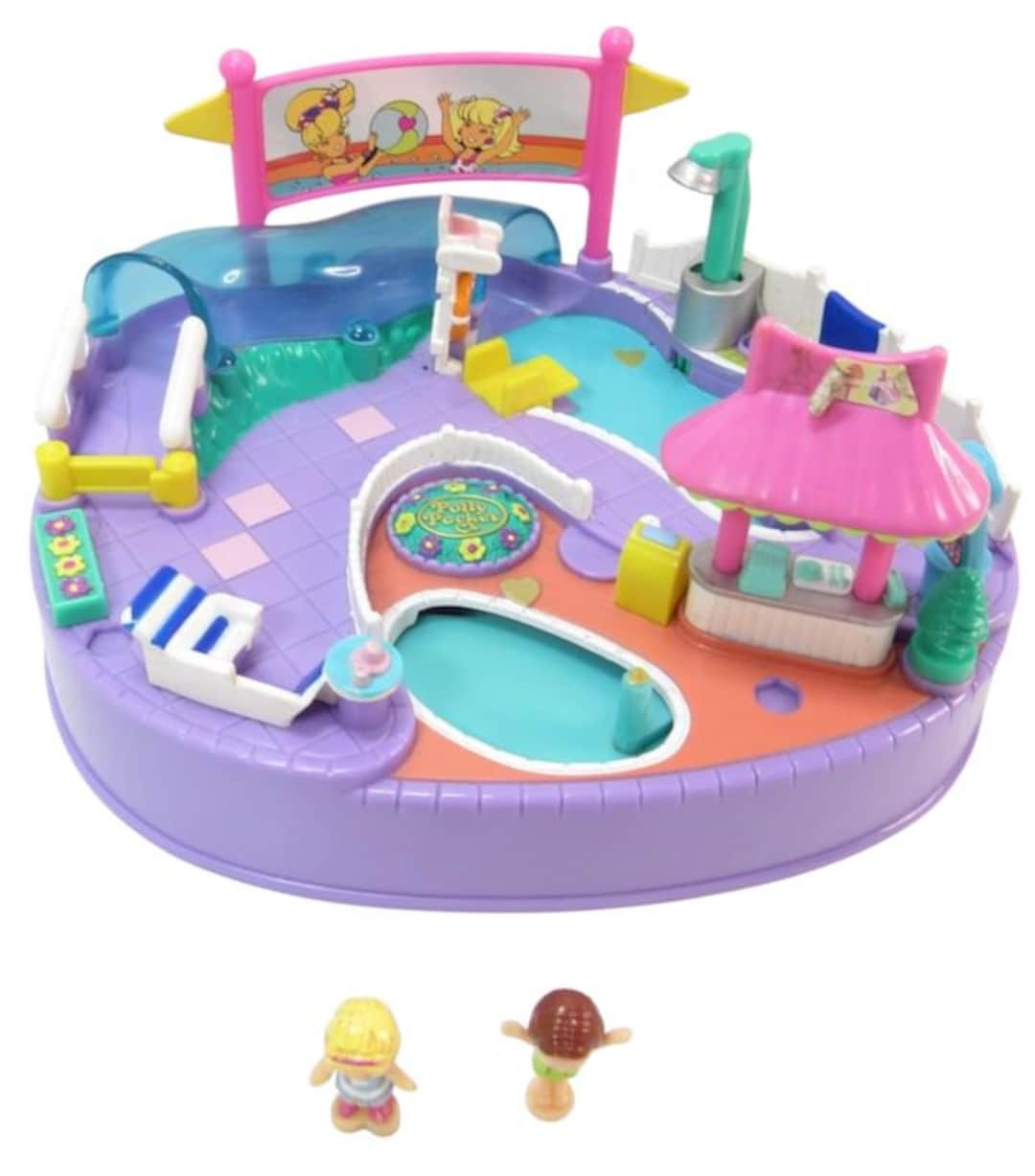 Polly Pool 1997 Vintage Polly Pocket Magical Swimabout Polly Pool Party Bluebird ...