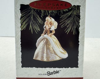 Vintage 1994 Hallmark Holiday Barbie Keepsake Ornament Second Edition Gold