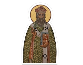 St. Patrick Sticker, Irish Saint, Christian Iconography Decal