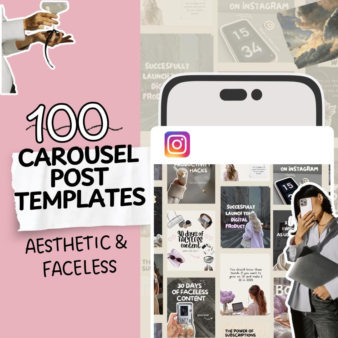 Viral Instagram Carousel Template Bundle Canva Templates Social Media ...