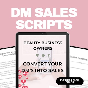 Skönhetsföretagare DM-säljskript Instagram-marknadsföringsstrategiguide för kundkonverteringsmeddelanden för att tjäna pengar online PLR-återförsäljning