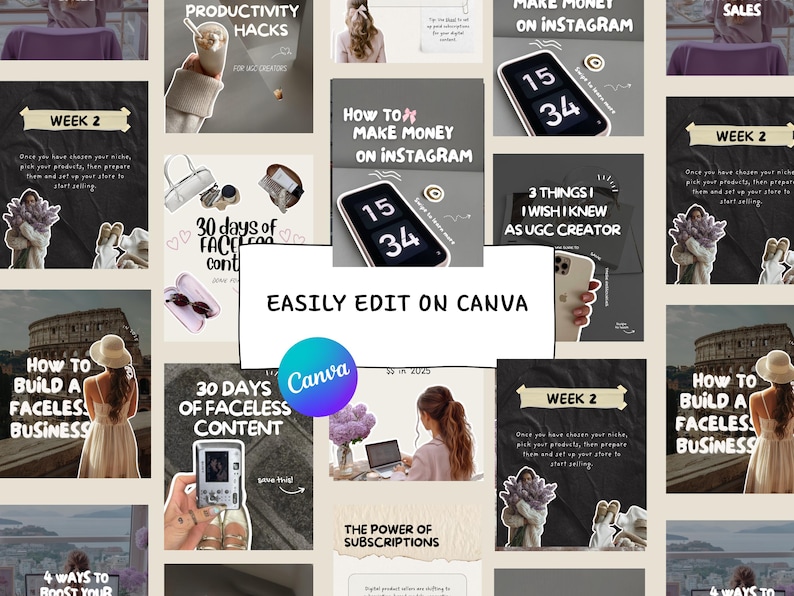 Viral Instagram Carousel Template Bundle Canva Templates Social Media ...