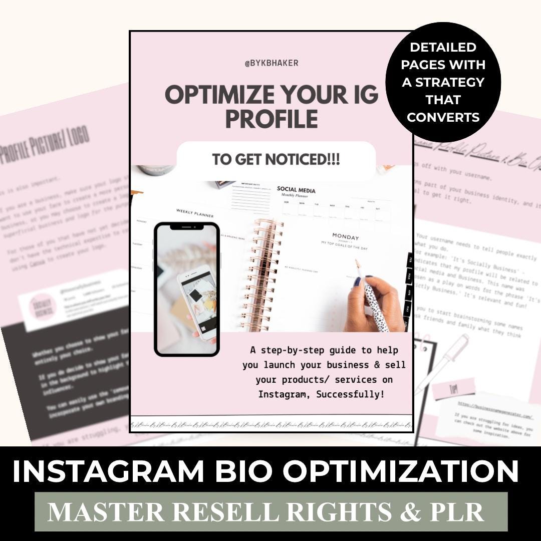 Reselling Profile Master Resell Rights Instagram Profile Optimisation Guide for Small ...