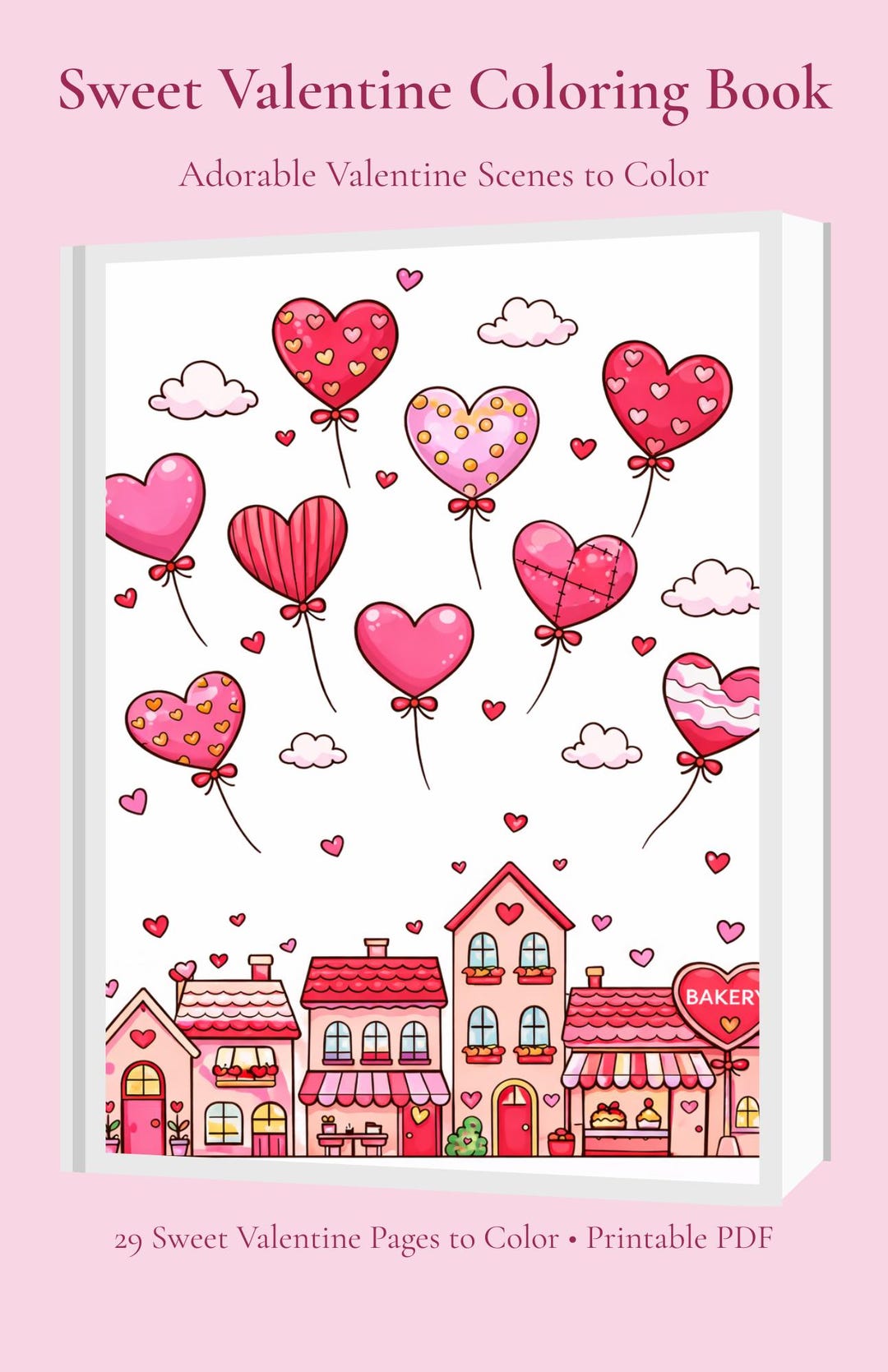 Printable Valentine Coloring Pages, Hearts and Love Designs (PDF) - Etsy