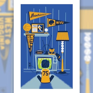 West Virginia Retro Sports Screen Print