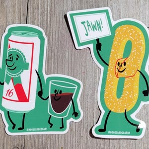 2ct. Philly Food Themed Vinyl Stickers