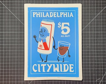 9x12 Philly Citywide Screen Print LIMITED TIME DEAL!