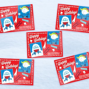 Lot de 5 cartes postales pour les fêtes Bumble