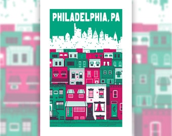 Philly Rowhome Screen Print Poster