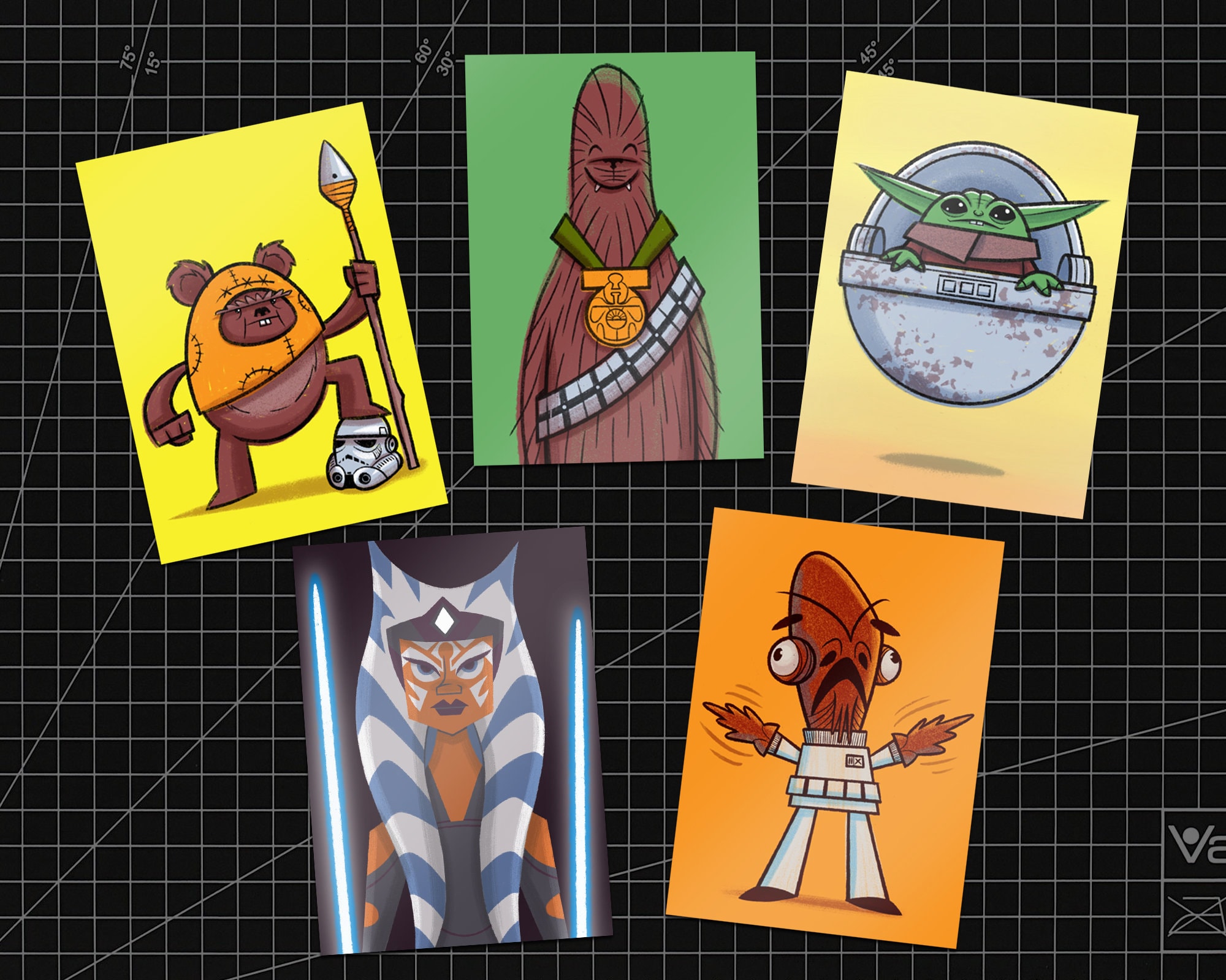 Star Wars Postcard Set of 5 - Etsy