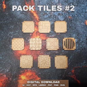 Pack of 10 Modular Dungeon Tiles for Laser Engraving – Digital Files