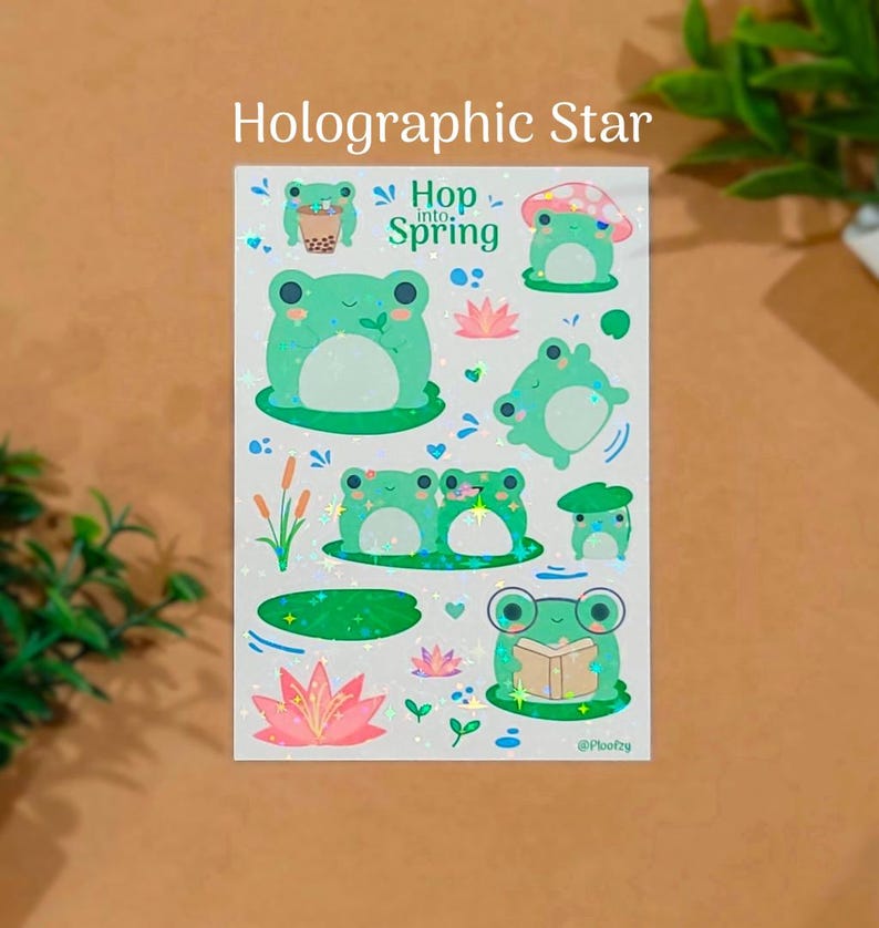 Froggy Spring Sticker Sheet, Cute Frog Planner & Journal Stickers ...