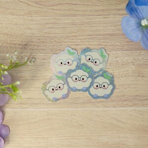 Mini Cute Glasses Stickers (5/10/15 Pack), 1" Kawaii Pixie Dust Glitter Planner Sticker, Aesthetic Journal Deco, Optometry and Eye Care Gift
