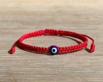 Red String Evil Eye Bracelet, Good Luck Protection Jewelry