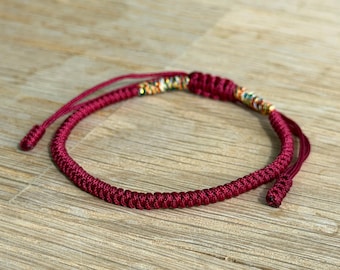 Tibetan Buddhist Knot Bracelet, Handmade Lucky Rope Braid