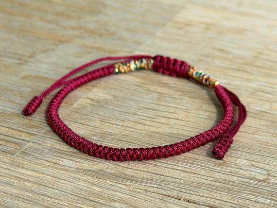 Tibetan Buddhist Knot Bracelet, Handmade Lucky Rope Braid
