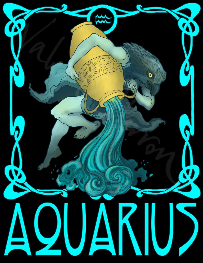 Zodiac Blank Greeting Card Aquarius