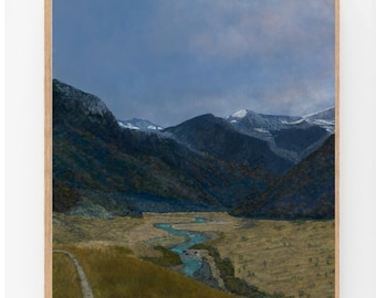 New Zealand Mountain River Print | Aspiring Trail Decor (Digital Download)